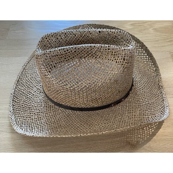 Vintage Rocha Hat Medium 21.5” Circumference Cowboy Woven Stiff Straw EUC! - Picture 4 of 14